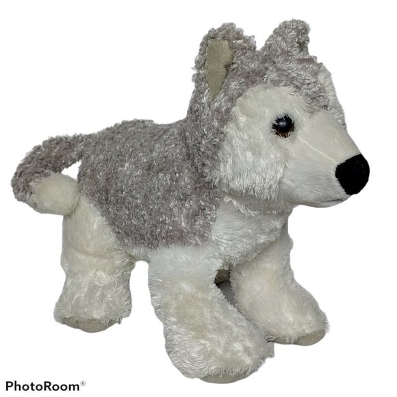 Animal Adventure Husky Puppy Dog Plush Gray White - Picture 1 of 6
